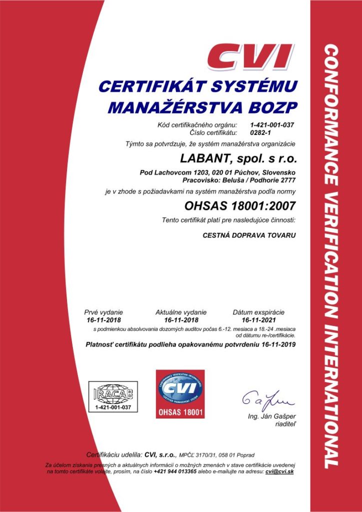 Certifikat Labant 2